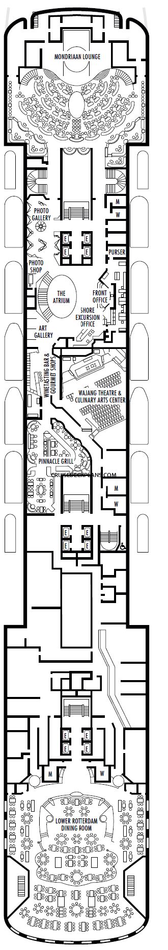 Zaandam Promenade deck 4 plan 